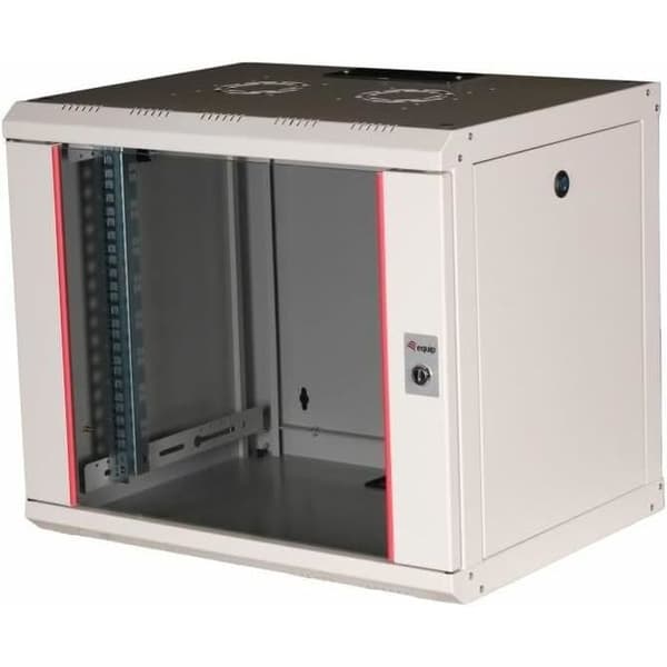 Utrustningsskåp för server 19 09U 600 x 450 mm med grått glasdörr