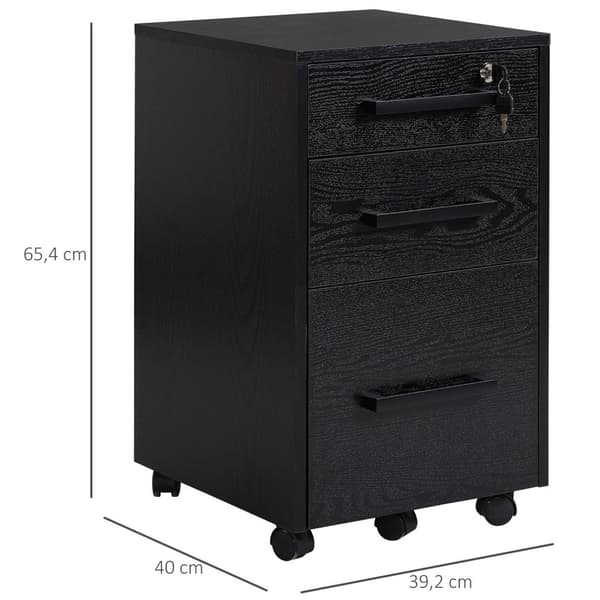 Rootz Office Storage Cabinet - Arkiveringsskab - Mobile Office Storage - Lockable skuffe - 39,2L x 40W x 65,4h cm - Perfekt organisationsløsning