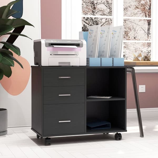 Rootz Printer Stand Office Organizer - Printer Cart - Arkiveringsskab - Holdbar brug - 80 cm x 40 cm x 65 cm