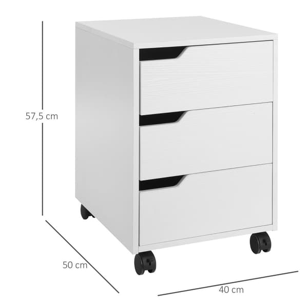 Rootz Office Cabinet on Wheels - Mobile Storage Unit - Arkivskåp - Hållbar MDF - 40 x 50 x 57,5 ​​cm