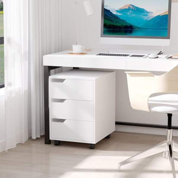 Rootz Office Cabinet on Wheels - Mobile Storage Unit - Arkivskåp - Hållbar MDF - 40 x 50 x 57,5 ​​cm