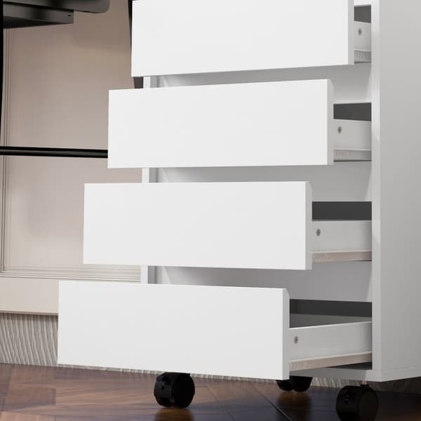 Rootz Office Cabinet - Office Shelf - Rolling Drawer Unit - riklig förvaring - 46 cm x 40 cm x 65 cm