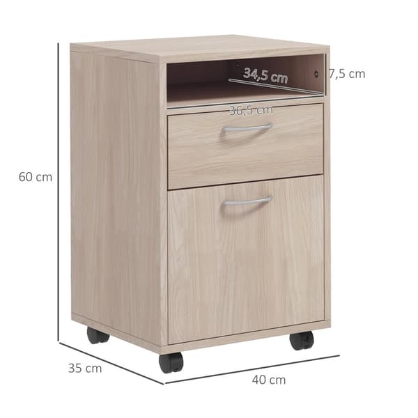 Rootz Rolling Drawer Cabinet - File Storage - Office Organizer - gott om lagringsutrymme - 40 x 35 x 60 cm