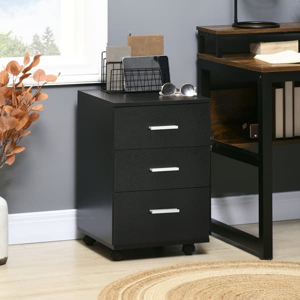 Rootz Office Cabinet - Office Storage - Mobile arkiveringsenhed - Sikre låse skuffer - 40 x 40 x 61,5 cm - Sort