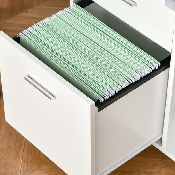 Rootz -tulostinjalusta - rullattava toimistojärjestäjä - mobiilivarasto - Säädettävät hyllyt - 80L x 40W x 72H cm, valkoinen puu