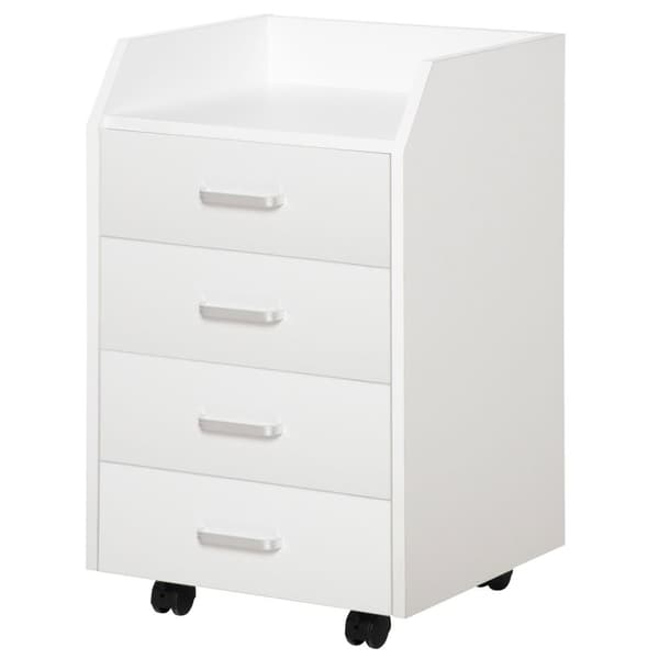 Rootz Rolling Office Container - Desk Storage - Mobile skåp - 4 lådor - 40L x 36W x 65H cm - Modern design - enkel rörlighet