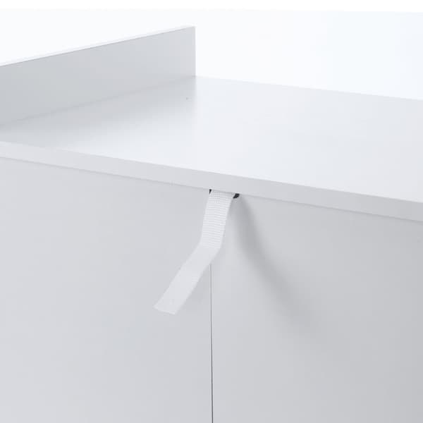 Rootz Kitchen Pering -vaunu - Vierivaunu - Mobiilivarasto - Säädettävä hylly - 60 cm x 40cm x 77cm - valkoinen tammipinta