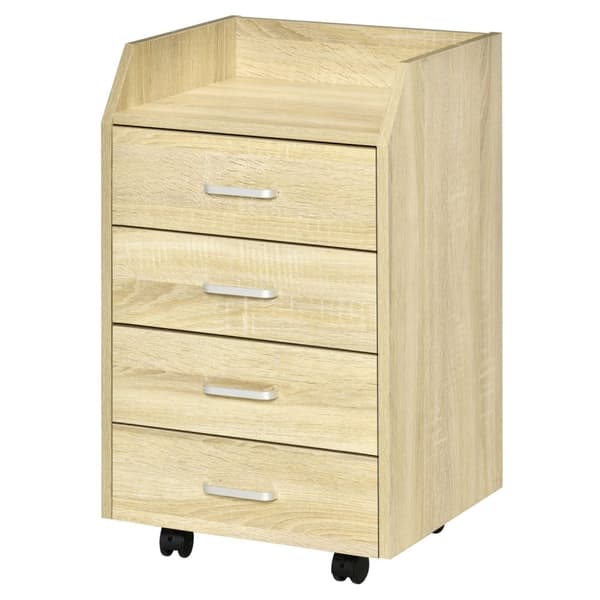 Rootz Office Storage Rolling Container - Mobile File Organizer - 4 Drawer Cabinet - Easy Movement - 40L X 36W X 65H CM