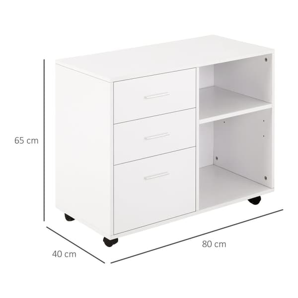 Rootz Printer Stand - Office Organizer - Multi -Storage - E1 -hiukkaslevy - 80 cm x 40 cm x 65cm