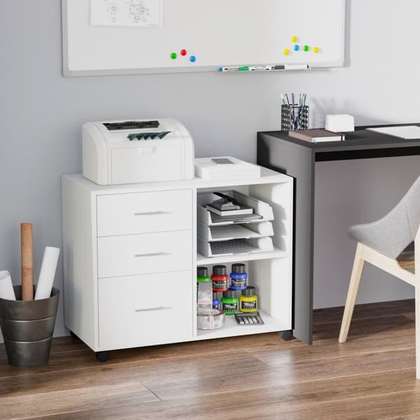 Rootz Printer Stand - Office Organizer - Multi -Storage - E1 -hiukkaslevy - 80 cm x 40 cm x 65cm
