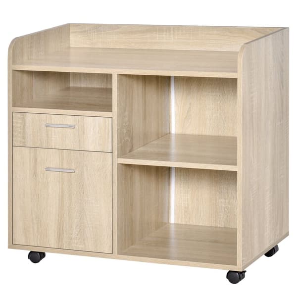 Rootz Printer Stand - Rolling Office Organizer - Mobil Storage Unit - Justerbare hylder - 80L x 40W x 72H cm