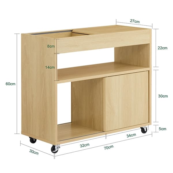 Rootz Rolling File Cabinet - Mobile Arkivskåp - Lagringsenhet - Easy Document Access - 30x60x30cm