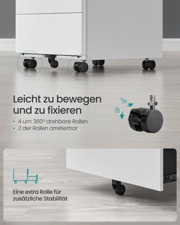 Rullcontainer, SONGMICS, 39 x 45 x 55 cm, Mattsvart