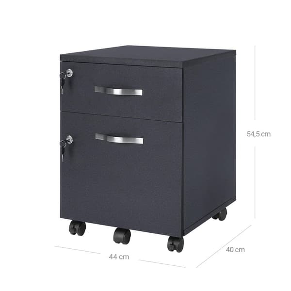Rullecontainer, VASAGLE LCD22BV1, 40x44 cm, Sort