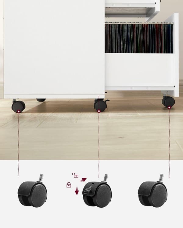 Rullcontainer, OFC041B01, 40x80 cm, Vit