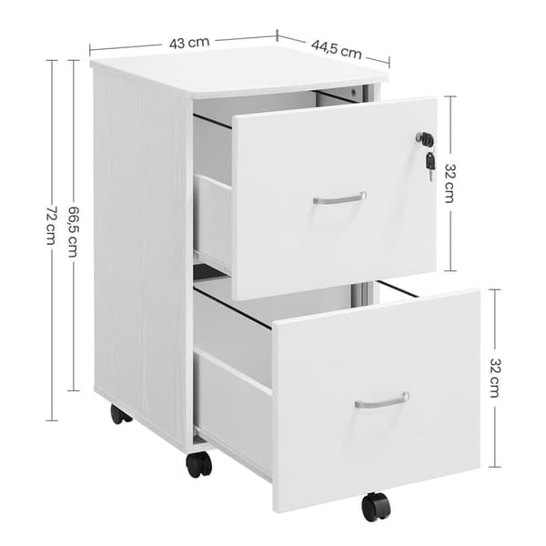 Rullcontainer, LCD027W46, 44.5x43 cm, Vit