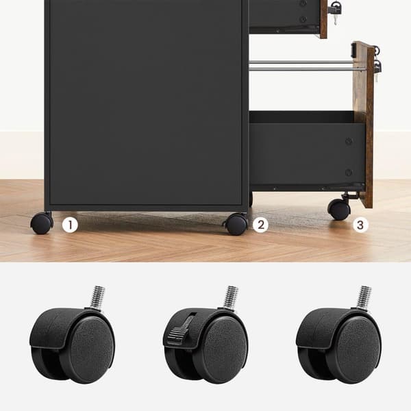 Rullecontainer, OFC077B02, 44x42 cm, Brun-Sort