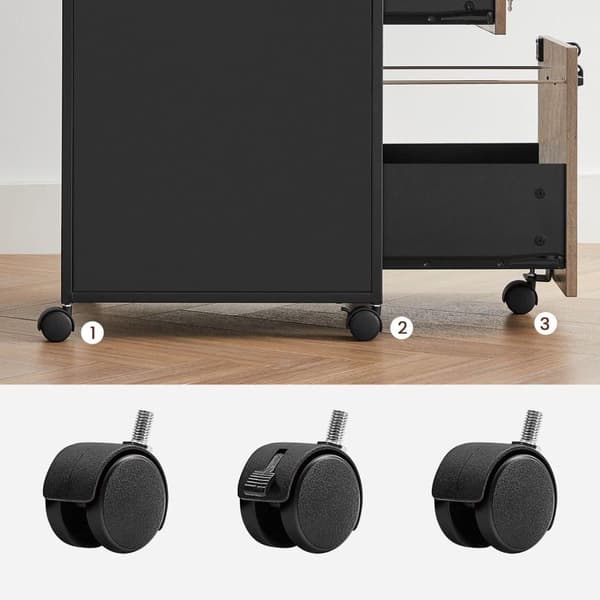 Rullcontainer, VASAGLE, 44x42 cm, Svart