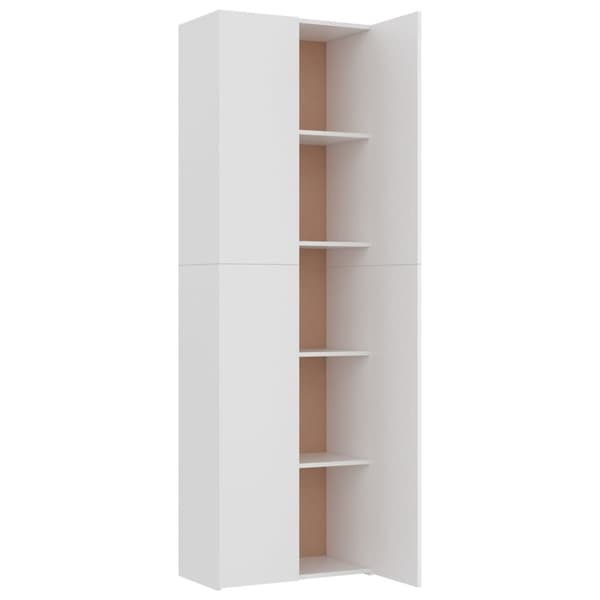 Kontorsskåp vit 60x32x190 cm konstruerat trä