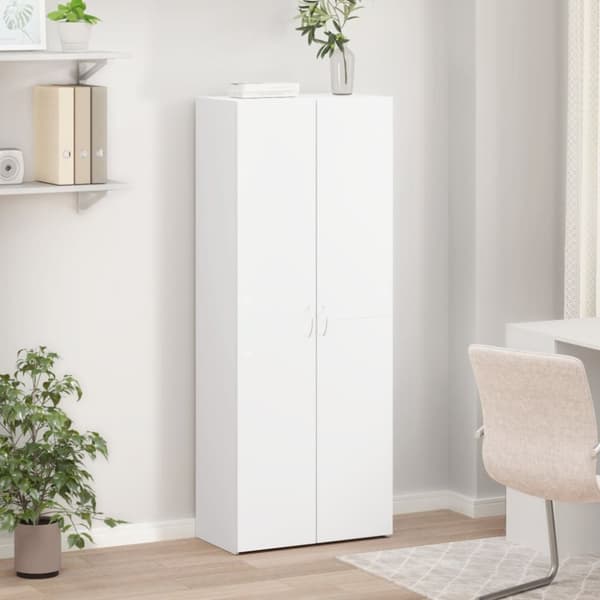 Dokumentskåp vit 60x32x153 cm konstruerat trä