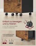 Miniatyrbillede 5 af 6: Rullekabinet, VASAGLE LCD022K01, 43,8x40x54,4 cm, Mørkebrun