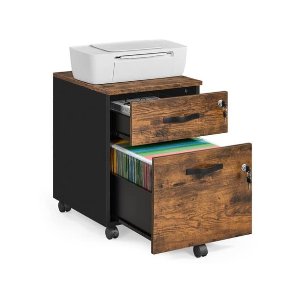 Rullekabinet, VASAGLE LCD022K01, 43,8x40x54,4 cm, Mørkebrun