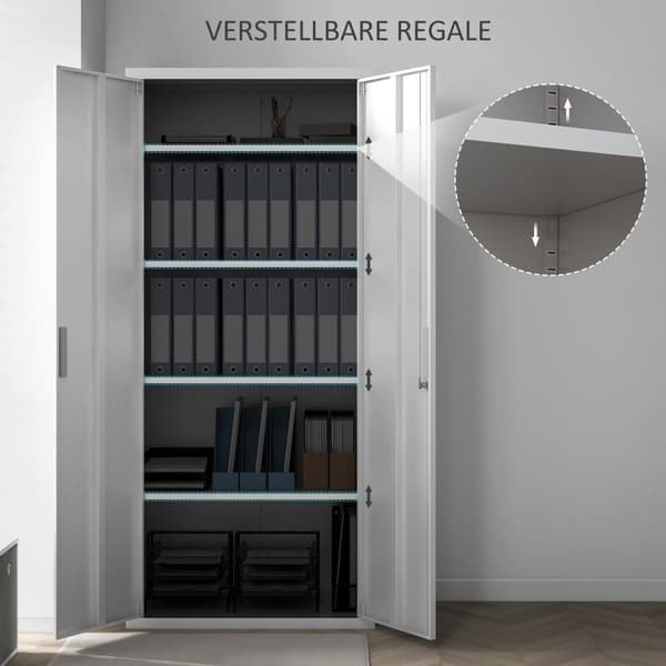 Rootz File Cabinet - Office Cabinet - Lagringshyllor - Metall - Hållbar och säker - 80B x 40T x 180H cm