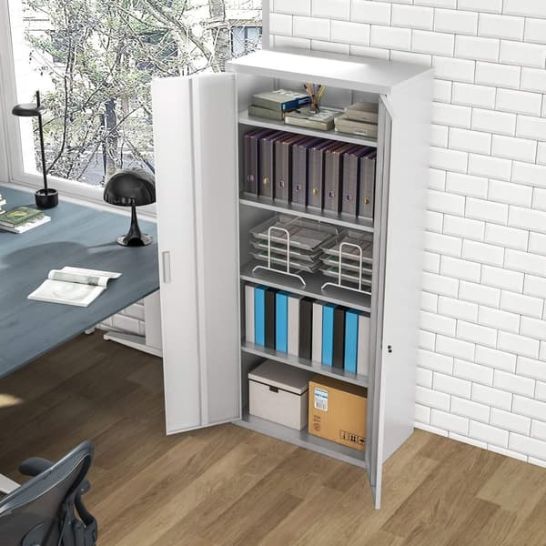 Rootz File Cabinet - Office Cabinet - Lagringshyllor - Metall - Hållbar och säker - 80B x 40T x 180H cm