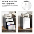 Miniatyrbillede 4 af 10: Rootz File Cabinet - Roll Container - Office Storage - Secure & Durable - Steel Housing - 39x48x59 cm, hvid og grå
