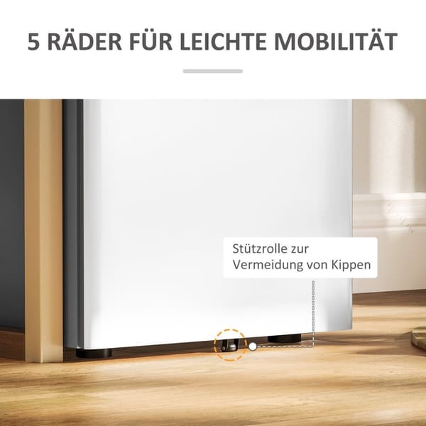 Rootz File Cabinet - Roll Container - Office Storage - Secure & Durable - Steel Housing - 39x48x59 cm, hvid og grå