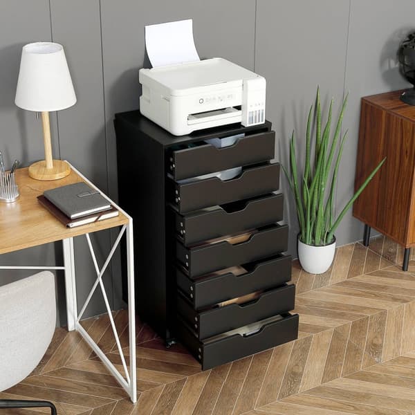 Rootz Office Container on Rolls - Office Organizer - Lagringsenhet - 7 lådor - Mobil med bromsar - 47,5 cm x 39,5 cm x 90 cm