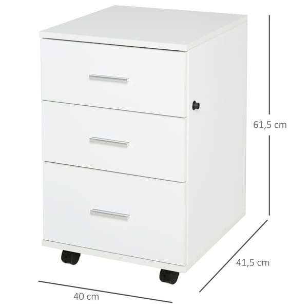 Rootz Office Container - Mobile Storage - arkistokaappi - Lukittavat laatikot - Kestävä muotoilu - 40 x 40 x 61,5 cm