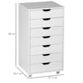 Miniatyrbillede 3 af 6: Rootz Roll Container Office Furniture - 7 skuffe Organizer - Dokumentkabinet - Let mobilitet - 47,5b x 39,5t x 90 timer cm
