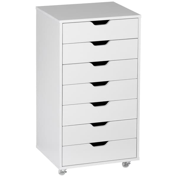 Rootz Roll Container Office Furniture - 7 skuffe Organizer - Dokumentkabinet - Let mobilitet - 47,5b x 39,5t x 90 timer cm