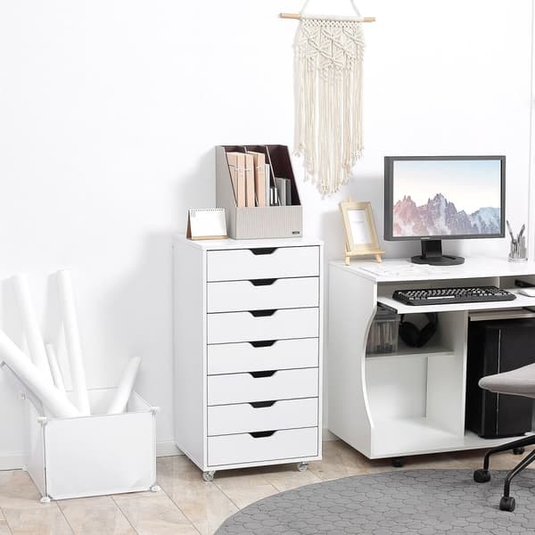 Rootz Roll Container Office Furniture - 7 skuffe Organizer - Dokumentkabinet - Let mobilitet - 47,5b x 39,5t x 90 timer cm