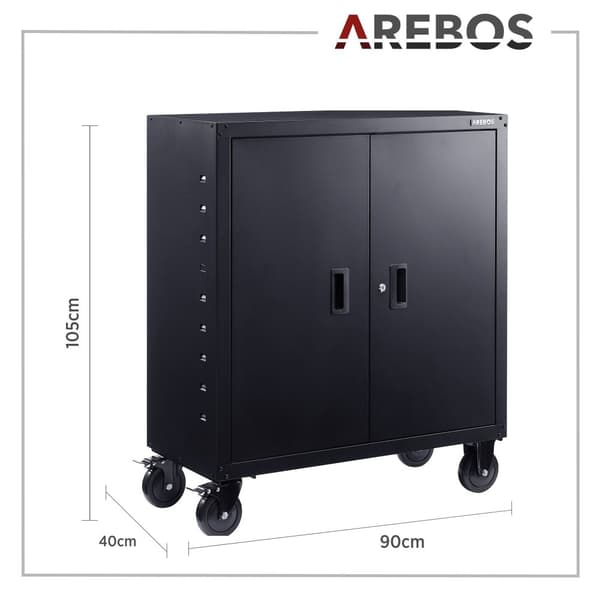Arkivskab med hjul 90 cm
