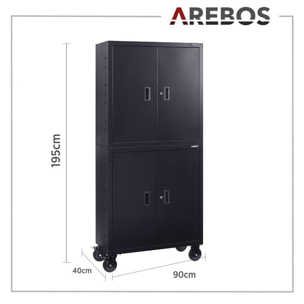 Arkivskab med hjul 180 cm
