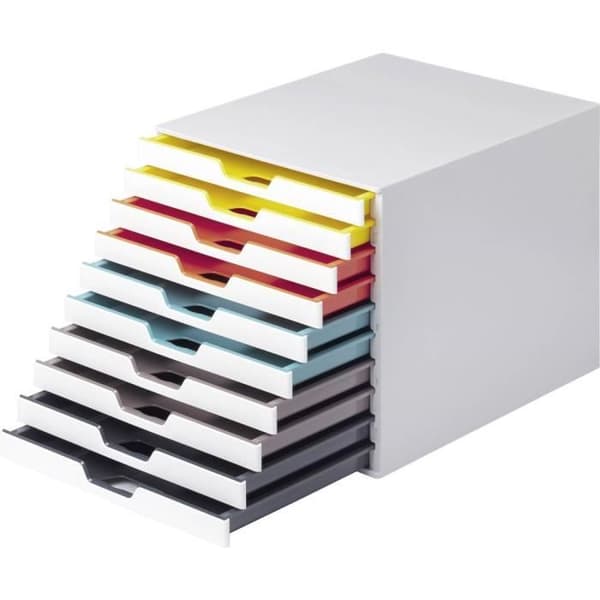 Hållbar VARICOLOR MIX 10 - 7630 763027 Lådenhet vit DIN A4, DIN C4, folio, bokstav Antal lådor: 10