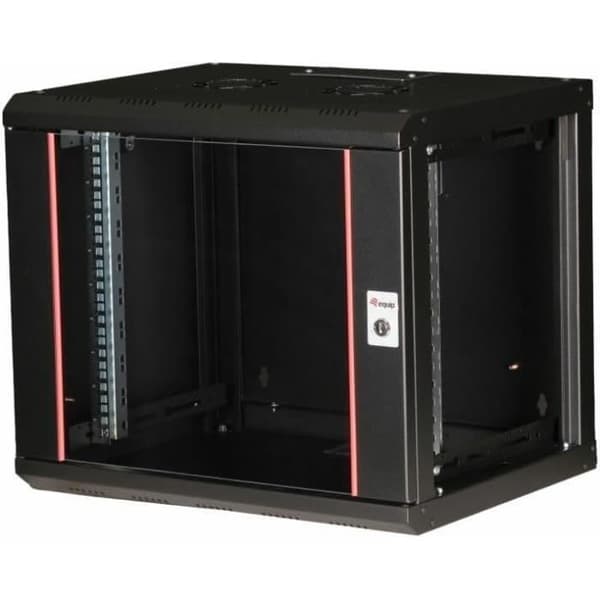 Server Skåp - EQUIP - 09U - 600 x 450 mm - Glasdörr - Grå RAL 7035 och Svart RAL 9005