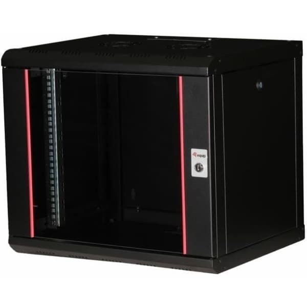 Server Skåp - EQUIP - 09U - 600 x 450 mm - Glasdörr - Grå RAL 7035 och Svart RAL 9005