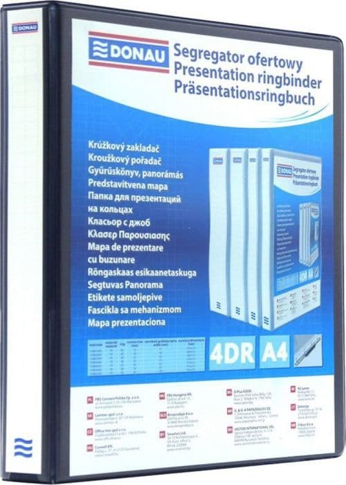 Möbel för arkivering - möbel för hängande dokument - hyllsystem Donau - 2788204PL-01 - A4 mapp med 4 ringar 44 mm svart ()