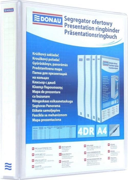 Donau - 2788404PL-09 - A4 40 mm vit 4-ringordnare ()