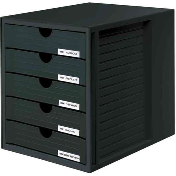 Klassificeringsmodul - HAN - 5 Lådor - Svart - Stapelbar - För format DIN A4/C4