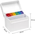 Miniatyrbild 3 av 4: Bordskåp - skrivbordshylla Osco - AIBOX-VIT - Vit högblank indexlåda med 100 kort och färgade flikar