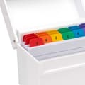 Miniatyrbild 2 av 4: Bordskåp - skrivbordshylla Osco - AIBOX-VIT - Vit högblank indexlåda med 100 kort och färgade flikar