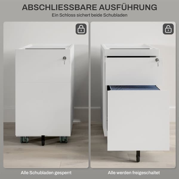 Rullende Skab, 30x50x53.5 cm, Hvid