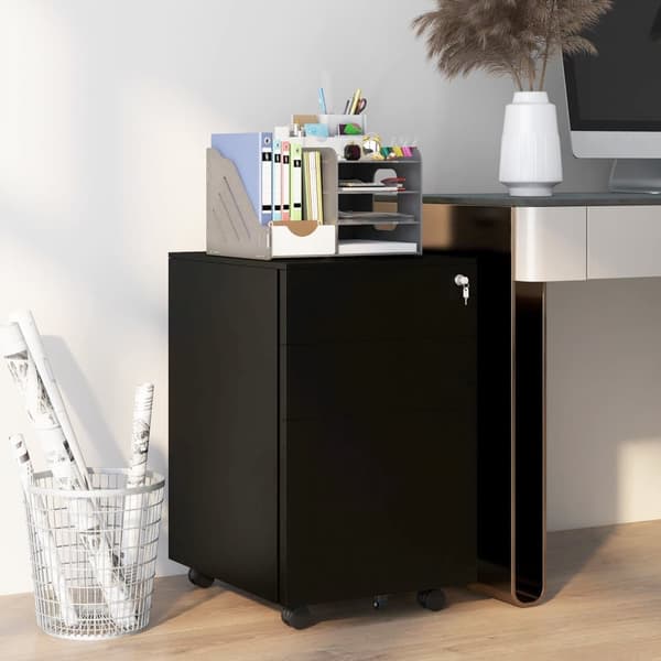 Arkivskab, 37Lx43.5Bx60H cm, Sort
