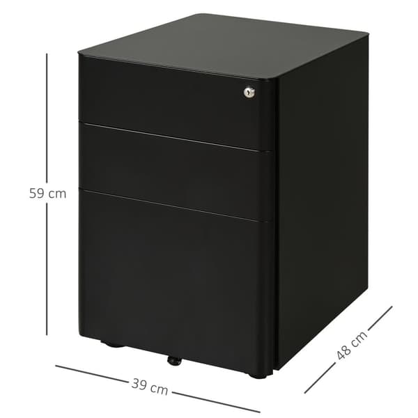 Mobil Filskab, 39x48x59 cm, Sort