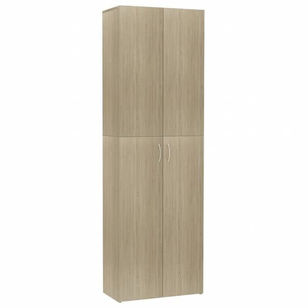 Kontorsskåp sonoma-ek 60x32x190 cm konstruerat trä