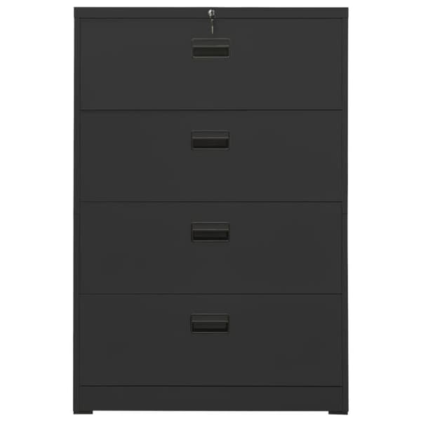 Dokumentskåp antracit 90x46x134 cm stål